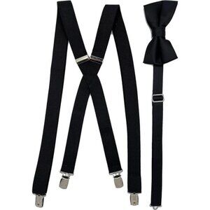 Spencer J's Men's X Back Suspenders & Bowtie Set Variety of Colors